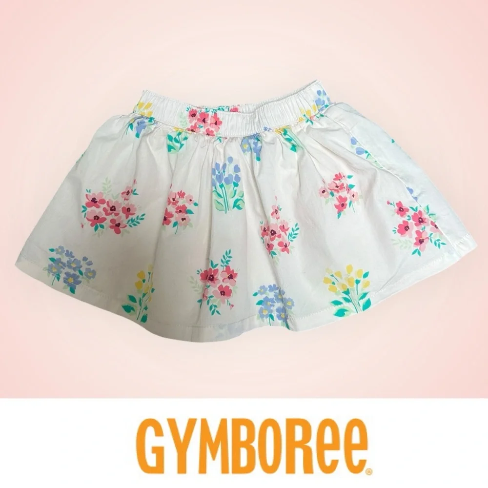 Gymboree White Circle Floral Print Skirt, Size 12-18 M,‎ MSRP $36